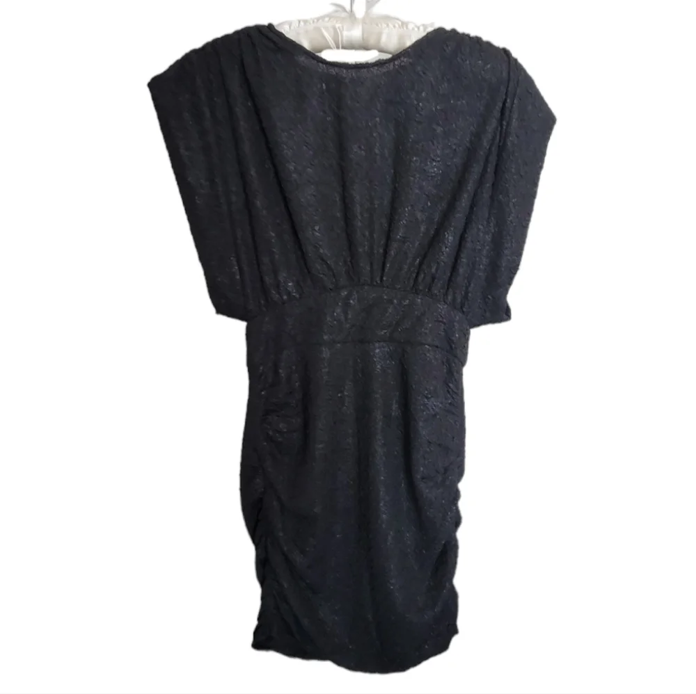 🆕️ IRO Cory Ruched Cloqué Mini Dress in Black - Picture 7 of 16